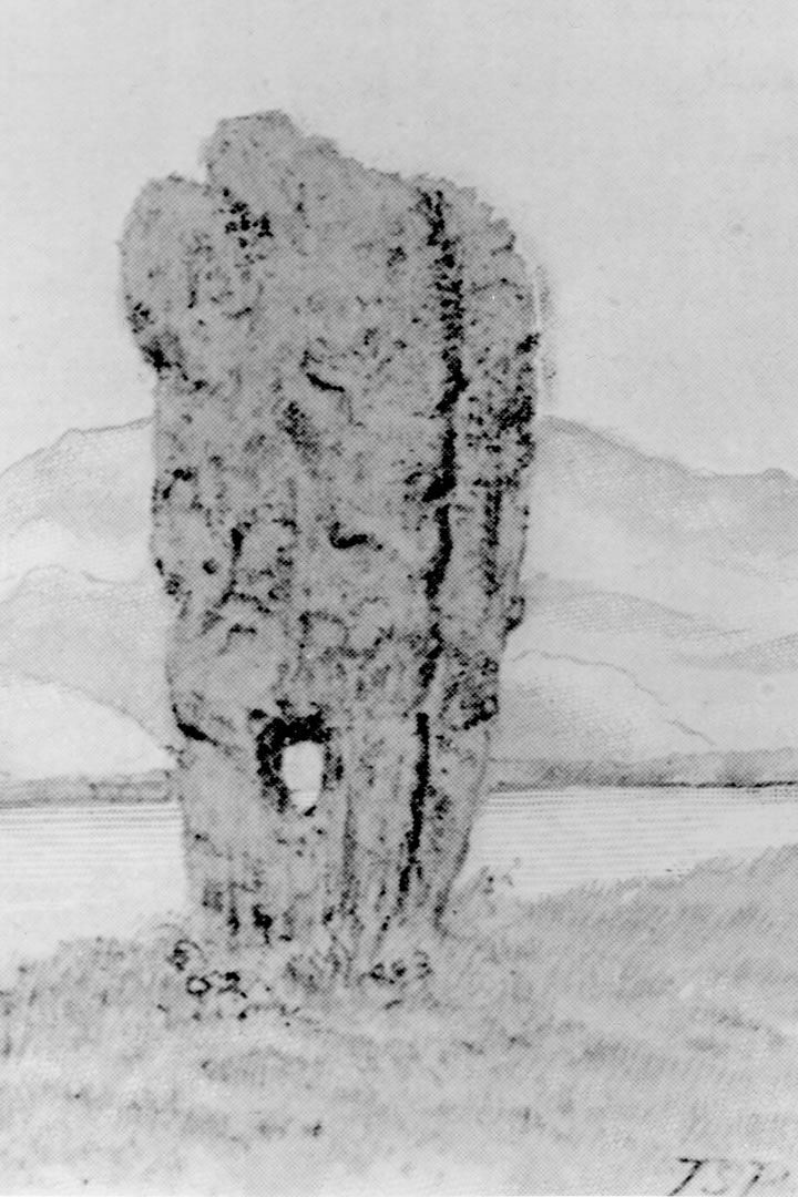 An artist's depiction of the Odin Stone