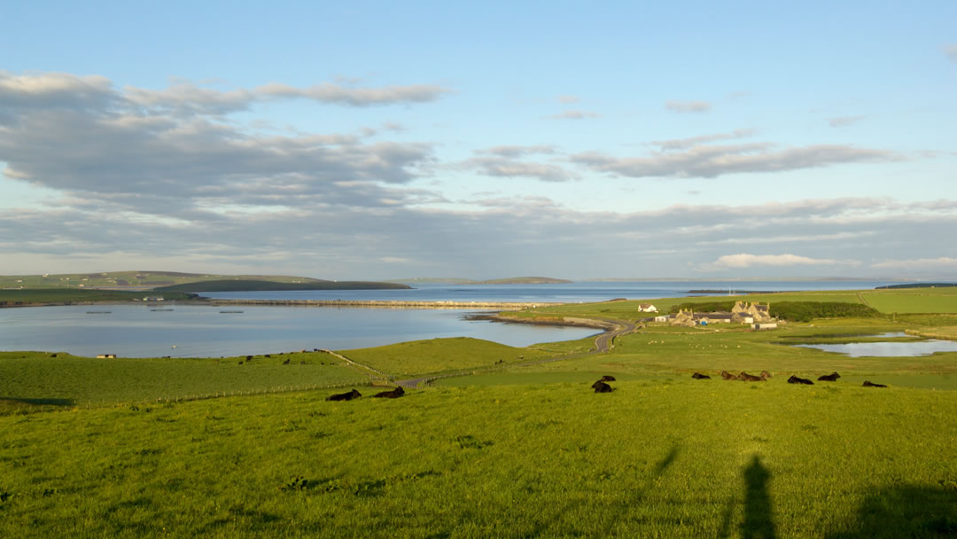 Holm in Orkney - view across to St Mary's and the Churchill Barriers