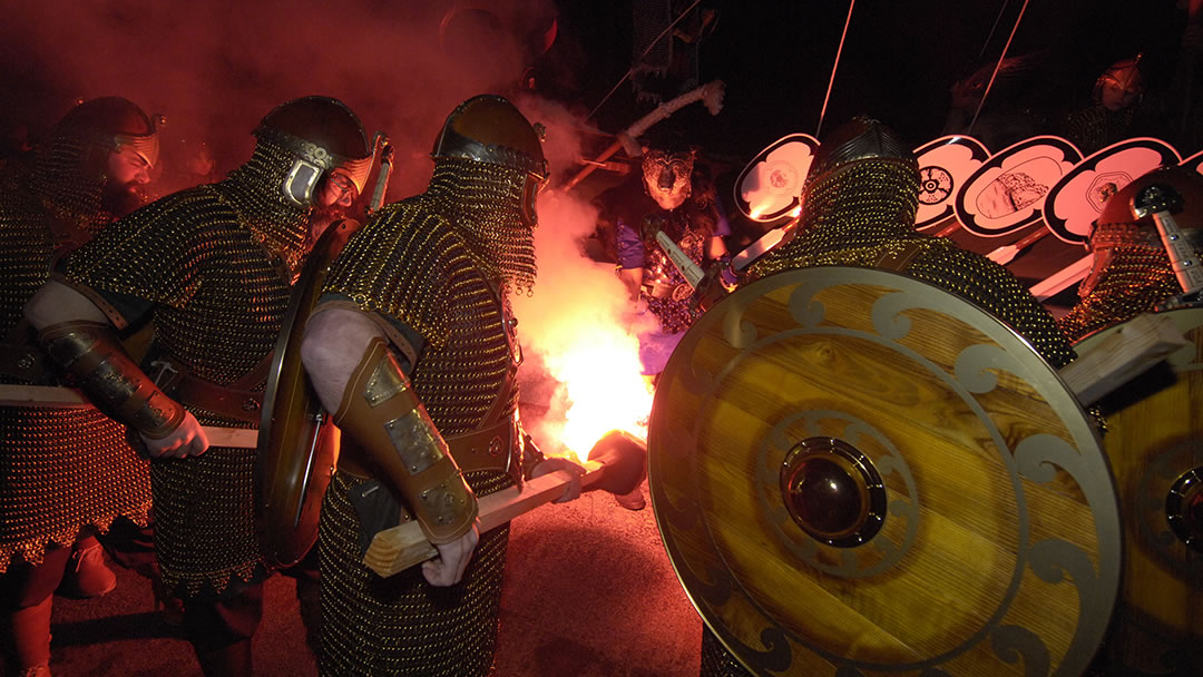 Lighting up the torches at Up Helly Aa