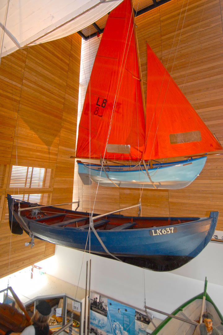 Boat display in the Shetland Museum and Archives