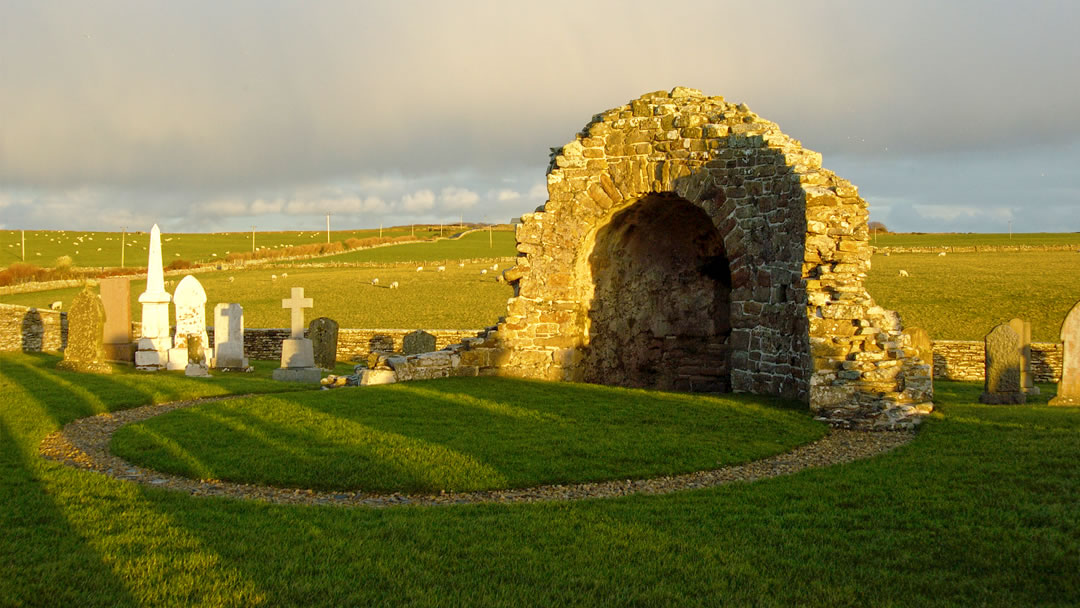 The Orphir Round Kirk in the Orkney islands