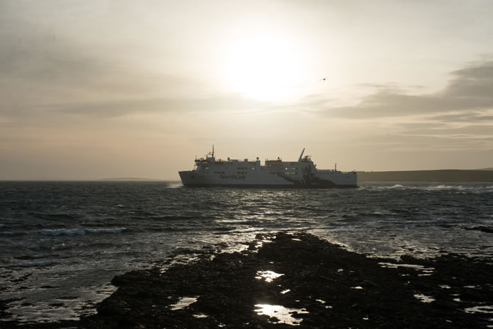 HV Hamnavoe sails to Orkney with her new livery