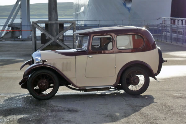 Arriving in Lerwick for the Shetland Classic Motor Show