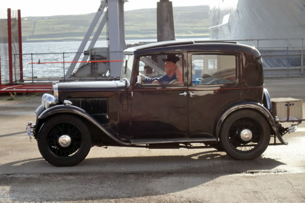 Arriving in Lerwick for the Shetland Classic Motor Show