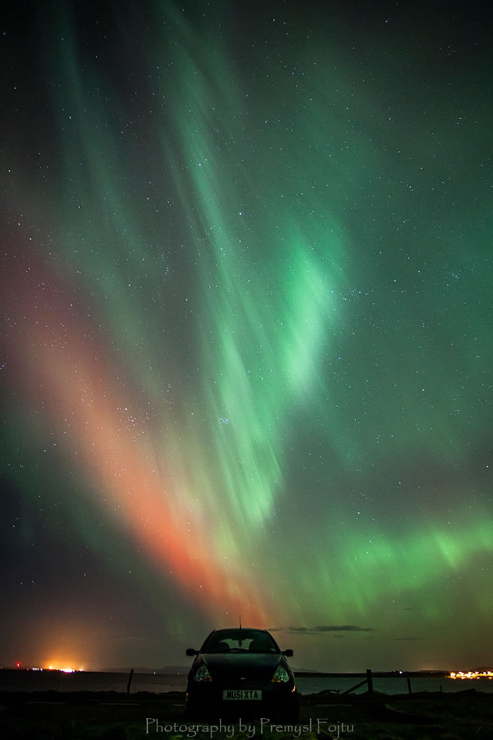 Northern lights of February 2014 on Lambs Holm