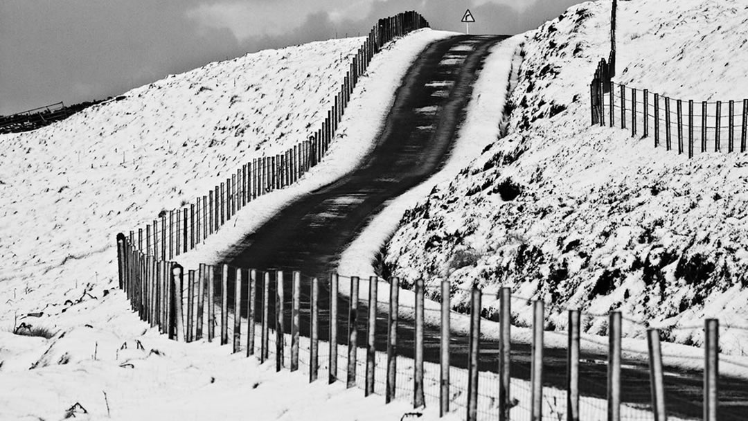 Wintery road on Rousay