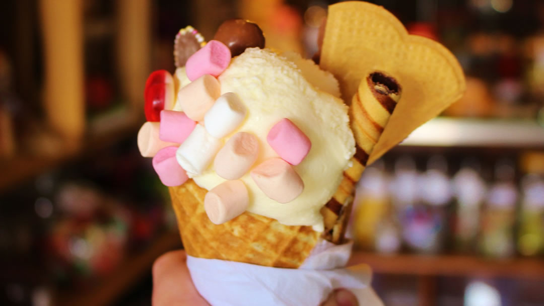 A delicious ice cream cone from Aunty Betty’s in Stonehaven