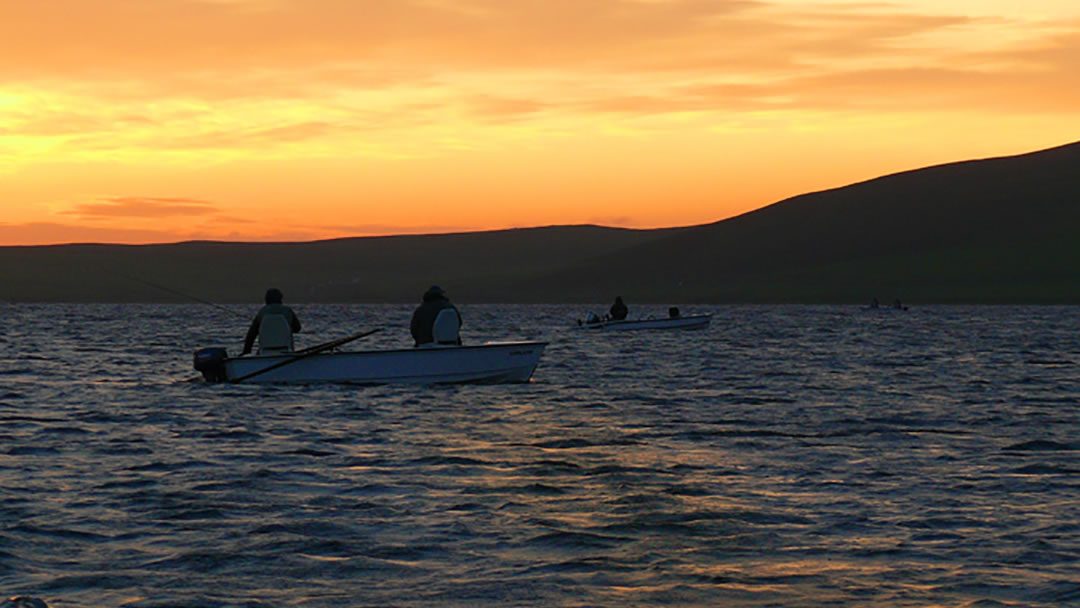 Swannay Loch at sunset, Orkney