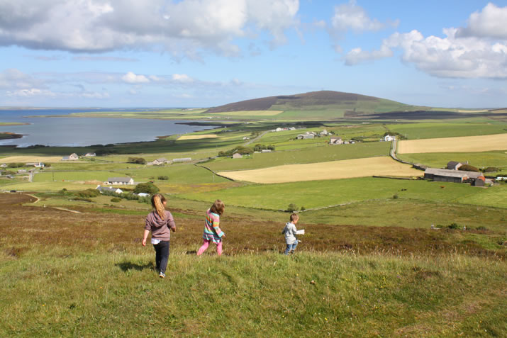 Running on Cuween Hill, Orkney