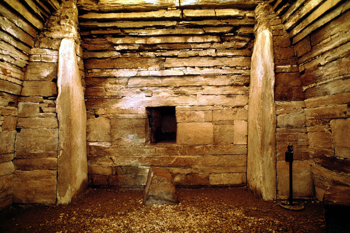 Maeshowe chambered cairn, Stenness, Orkney - interior view