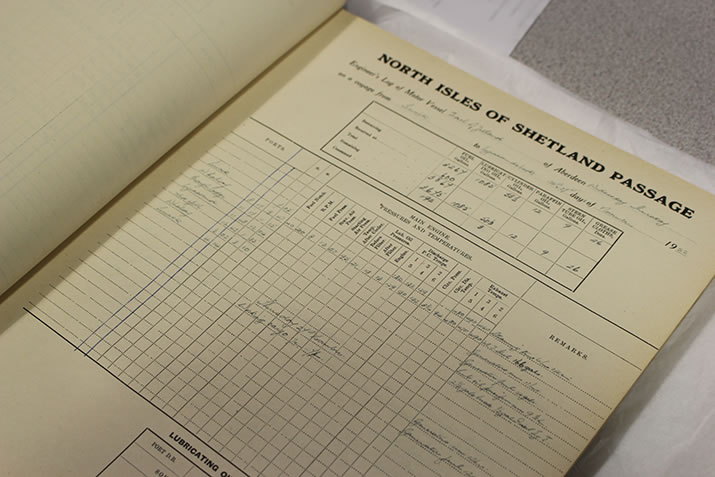 North Boats log book in the Aberdeen Maritime Museum