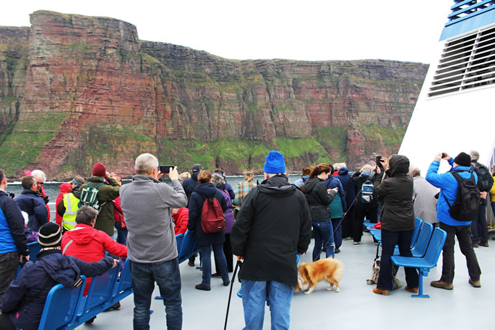 Viewing the cliffs of Hoy on the Orkney Nature Festival Cruise