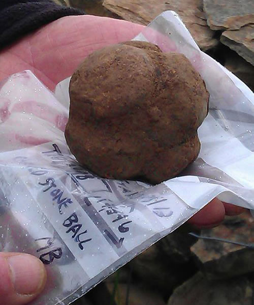 Decorated stone ball found at the Ness of Brodgar, Orkney