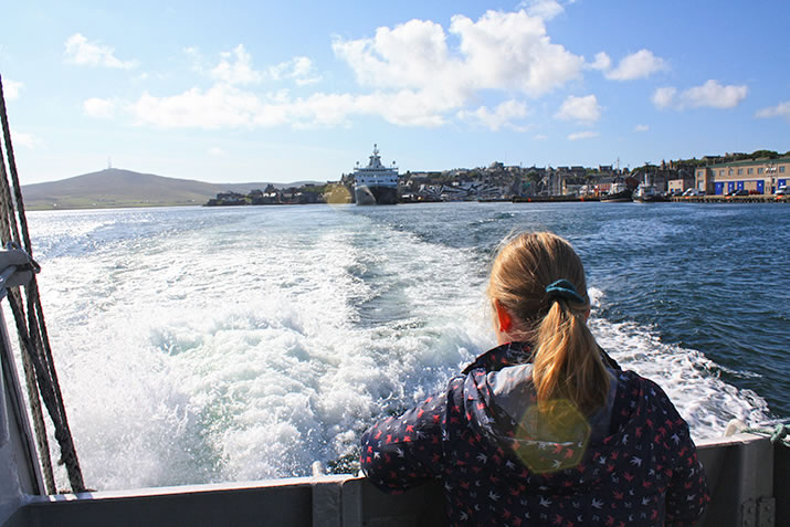 Dunter sailing to Noss, Shetland