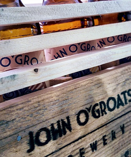 John o' Groats Brewery - crates of beer