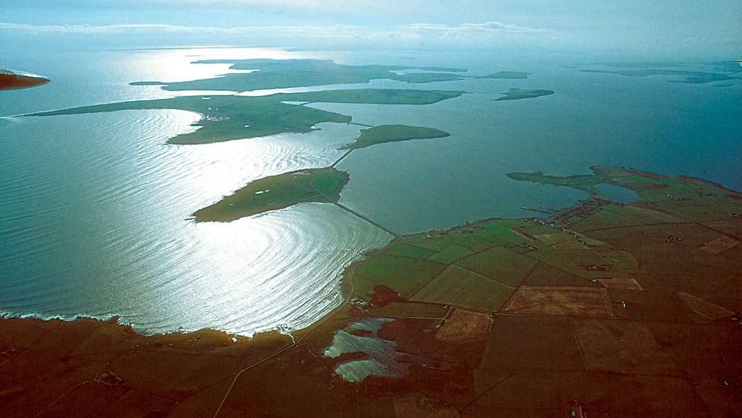 Aerial view of the Churchill Barriers