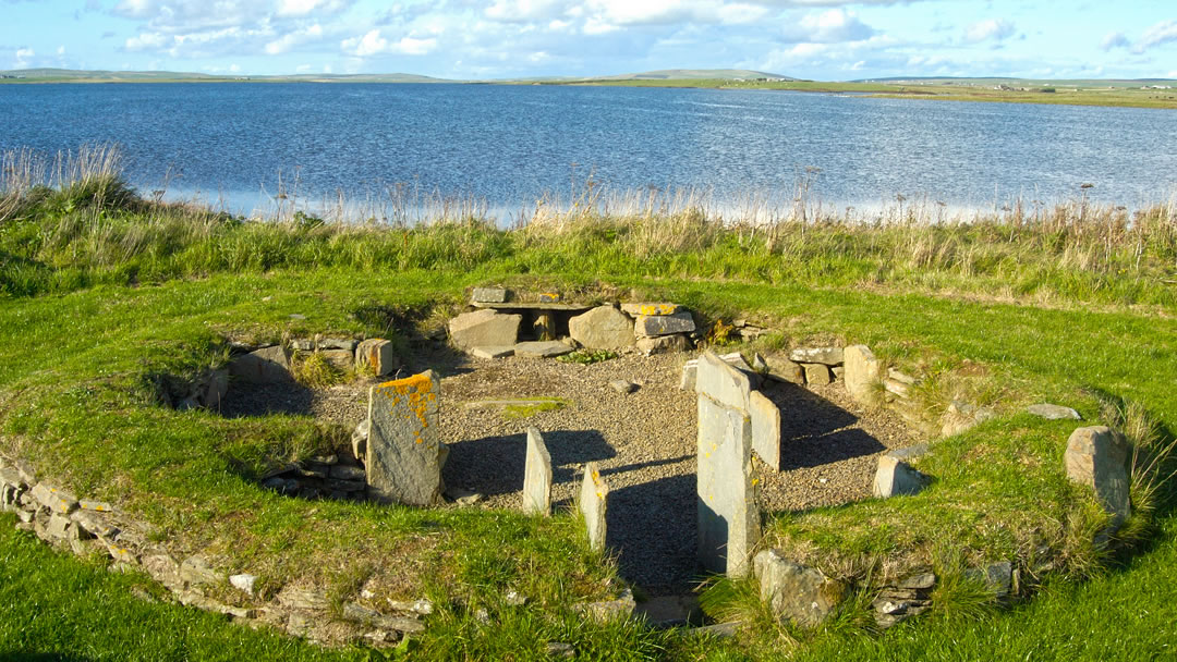 Barnhouse Neolithic settlement is situated next to the Standing Stones
