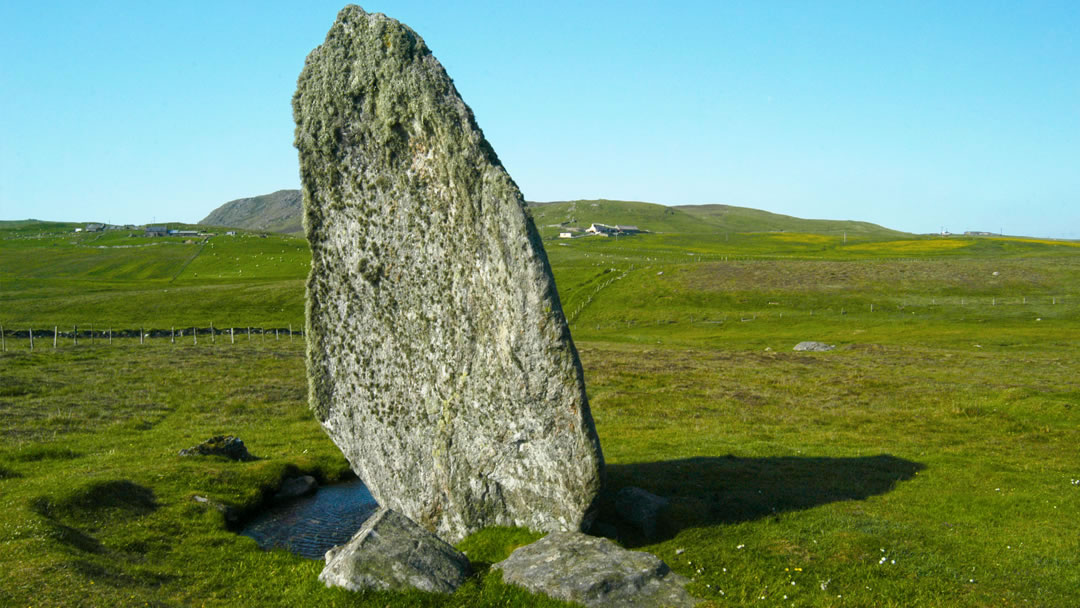 Bordastubble standing stone in Unst, Shetland