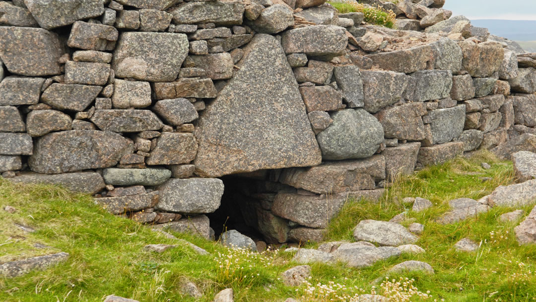 Culswick Broch - and its triangular door lintel