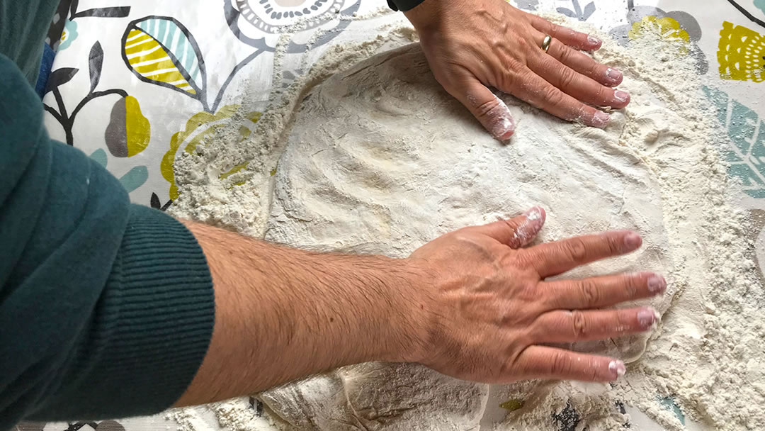 Kneading the dough