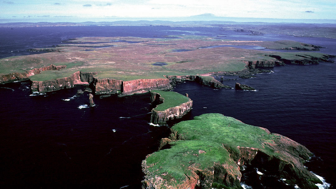 Papa Stour in Shetland from the air