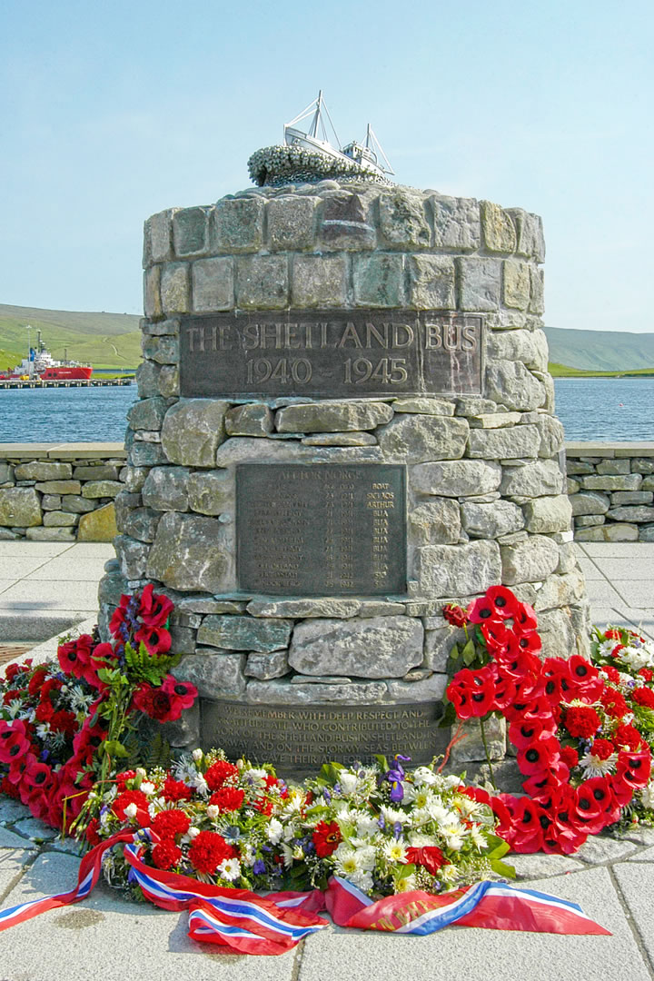 Shetland Bus memorial in Scalloway, Shetland