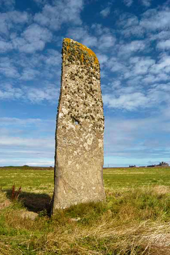 Standing Stone with a hole on North Ronaldsay, Orkney