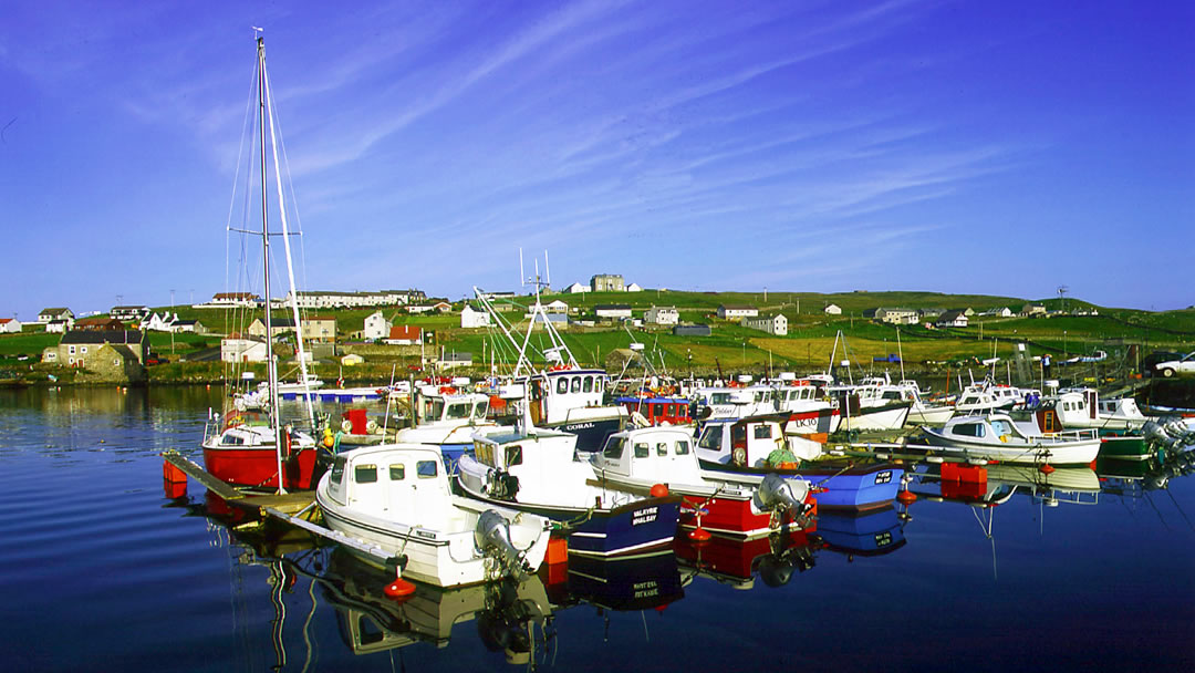 Symbister harbour in Whalsay, Shetland
