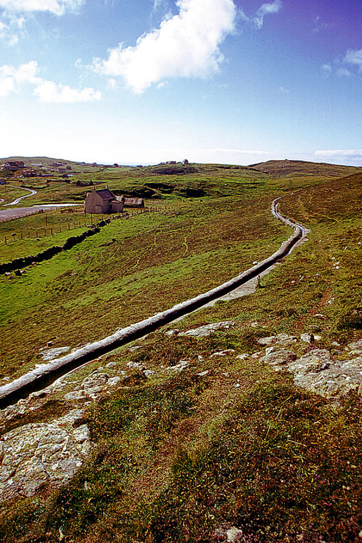 The water catchment drain in Out Skerries, Shetland