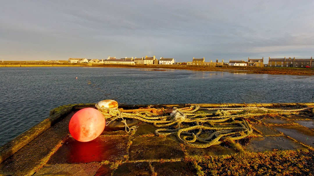 Whitehall pier in Stronsay, Orkney