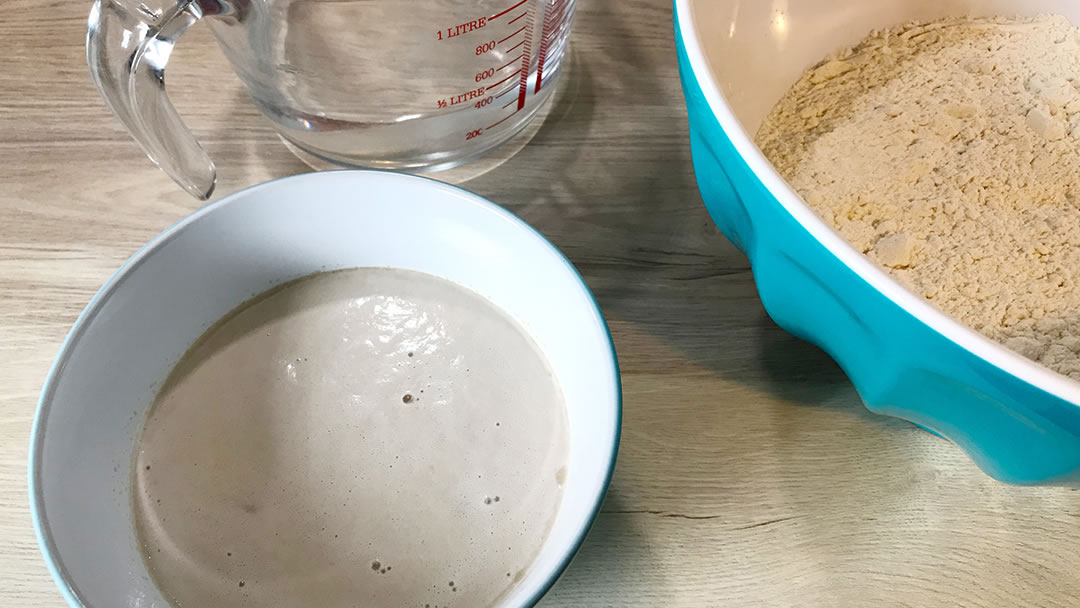 Yeast and flour mixture