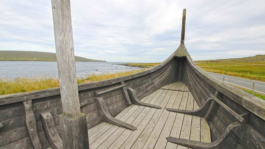 From the deck of Skidbladner - a Viking galley at Haroldswick, Unst, Shetland