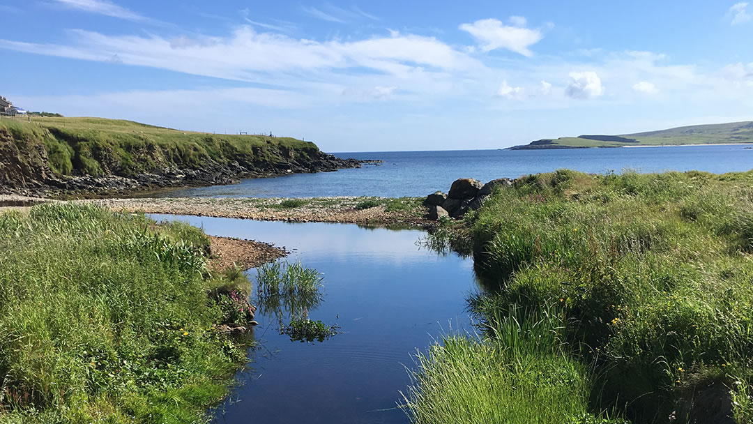 Hoswick beach in Shetland