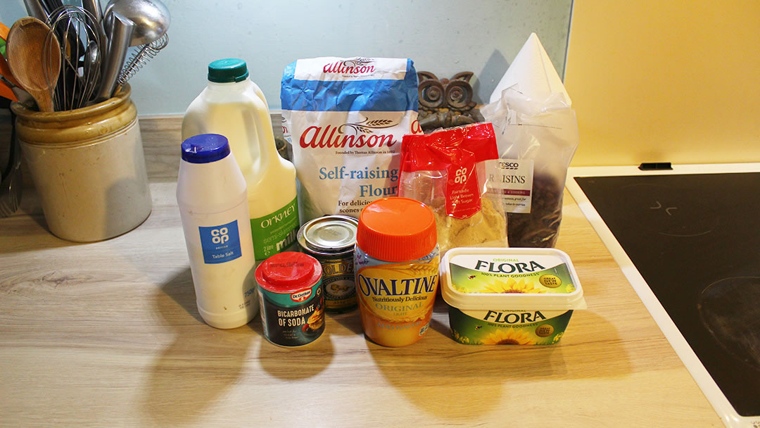 Ingredients for Ovaltine Loaf