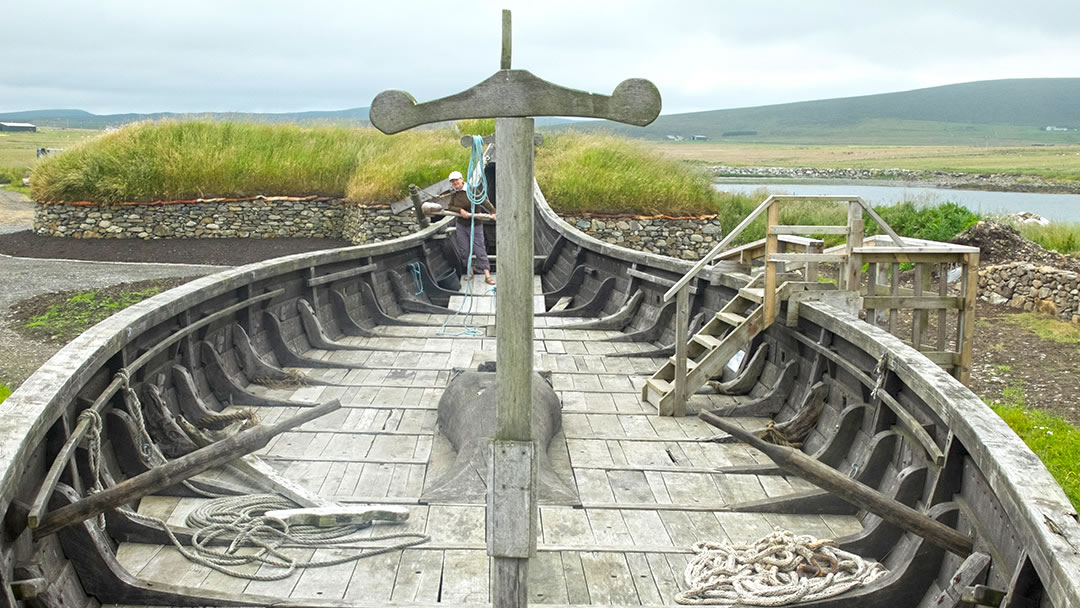 Skidbladner - a viking galley at Haroldswick, Unst, Shetland