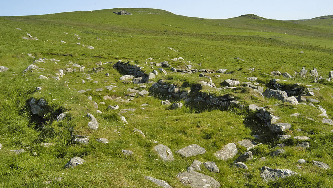 Underhoull longhouses in Shetland