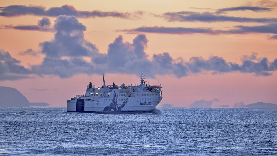 MV Hamnavoe in Hoy Sound, Orkney