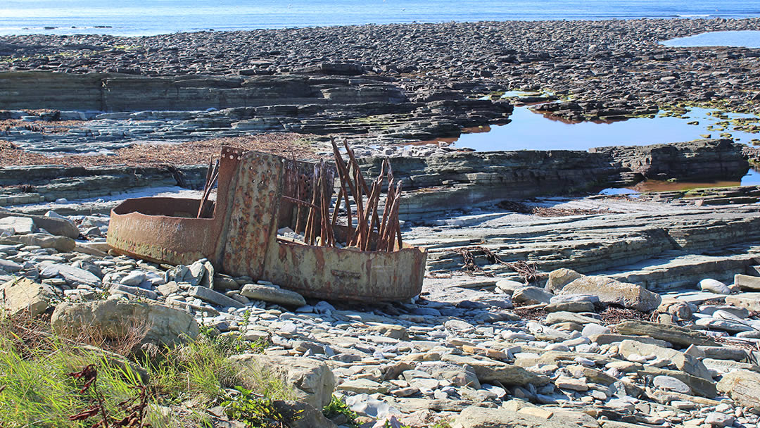 The boiler from S.S. Monomoy at Marwick Bay in Orkney