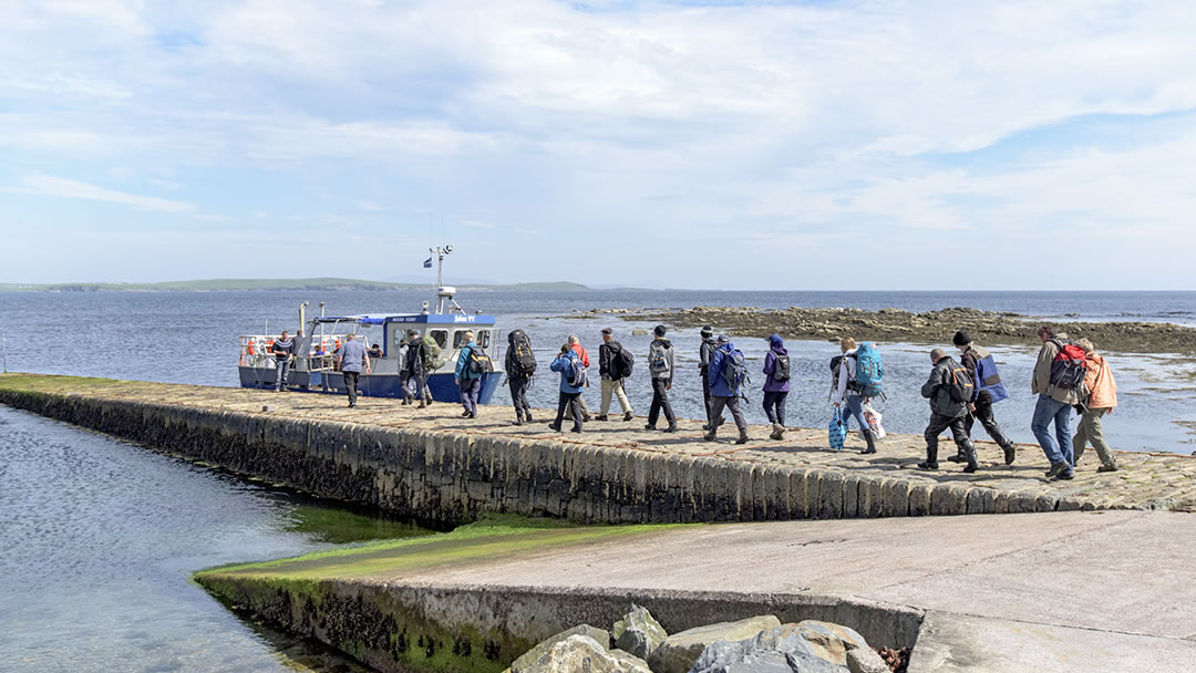 Boarding the Mousa ferry in Sandwick, Shetland