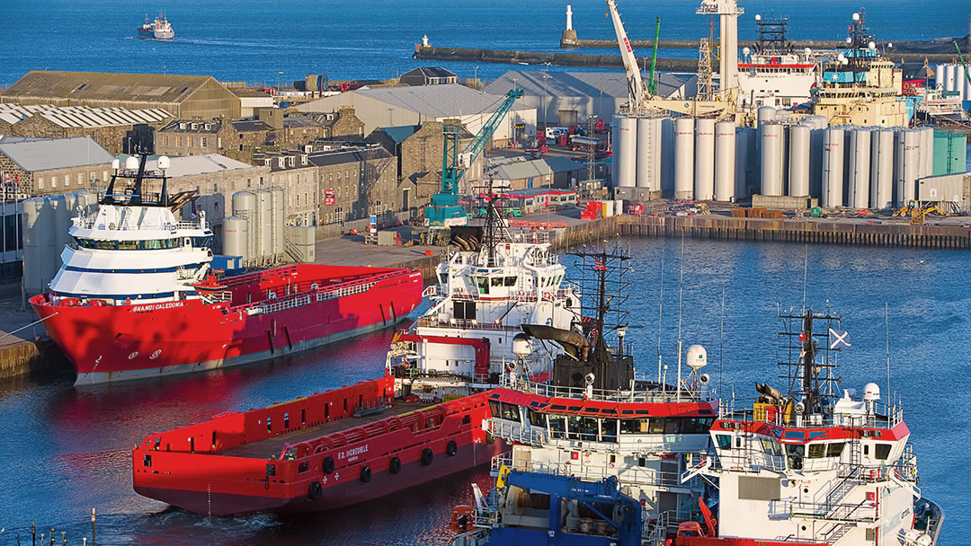 Busy Aberdeen harbour