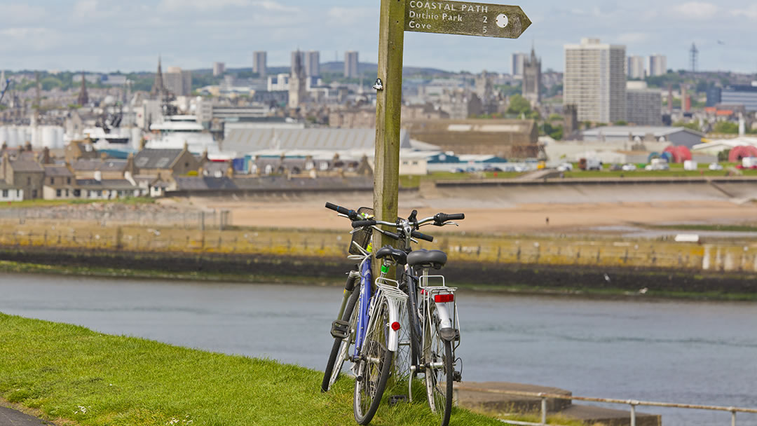 Cycles with Aberdeen Beach in the background