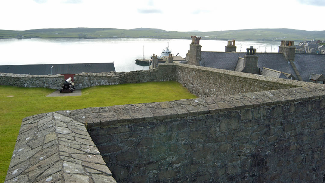 Fort Charlotte looking over Bressay Sound in Shetland