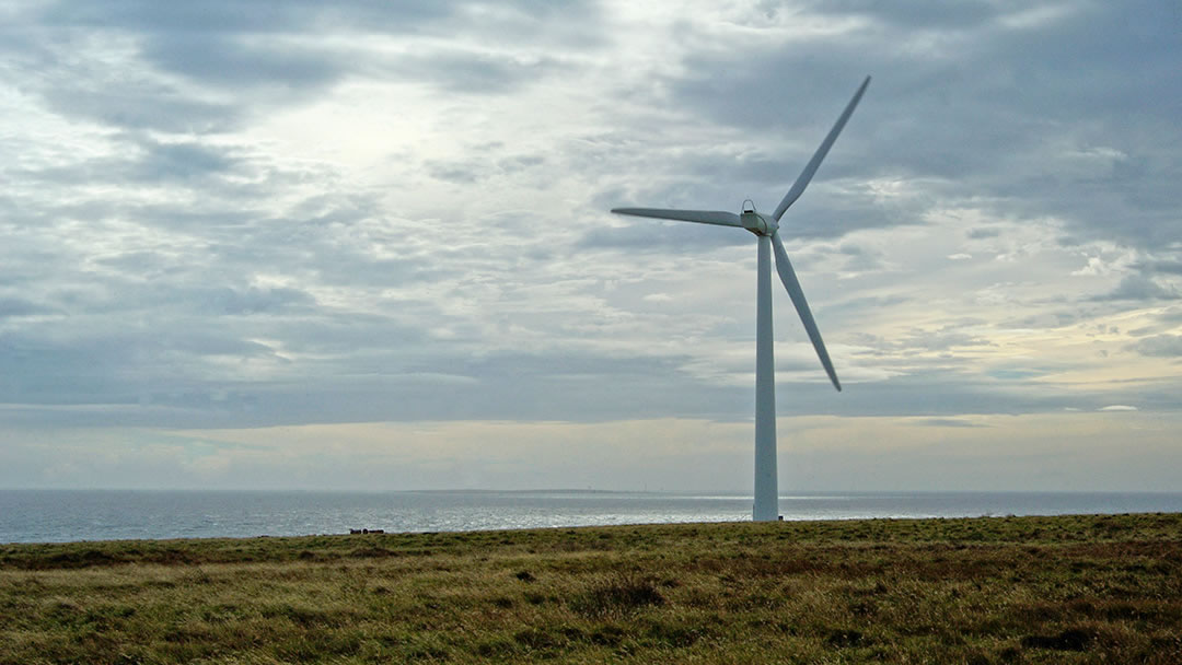 Rothiesholm wind turbine, Stronsay in Orkney