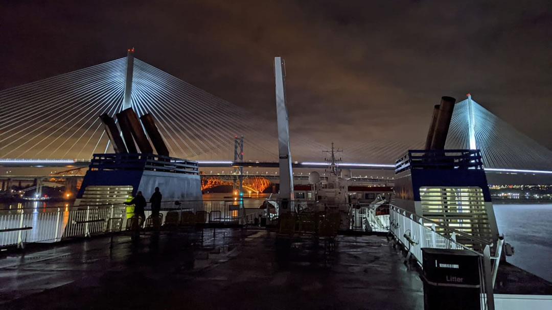 Sailing back from Dry Dock in February 2020