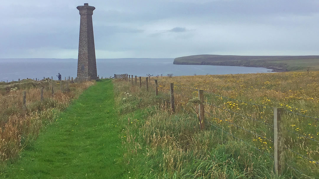 Approaching the Covenanters Memorial in Orkney