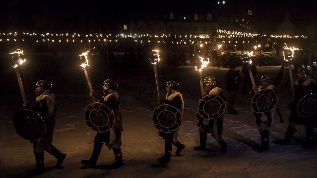 The 2019 galley in the last moments before it is set ablaze in Shetland