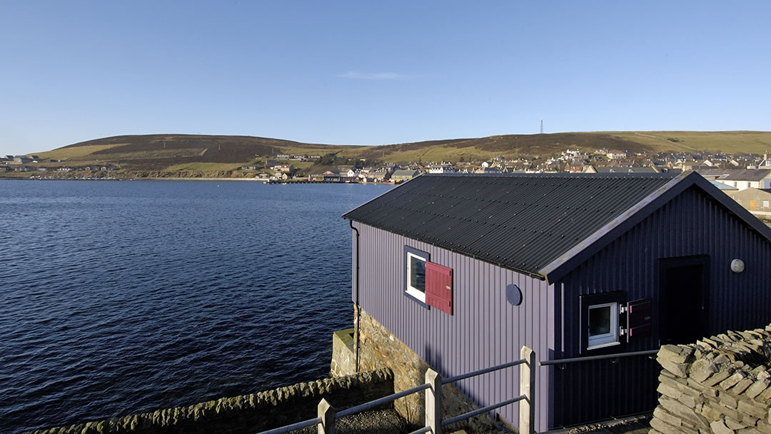 Looking across to Gallow Hill in Scalloway, Shetland