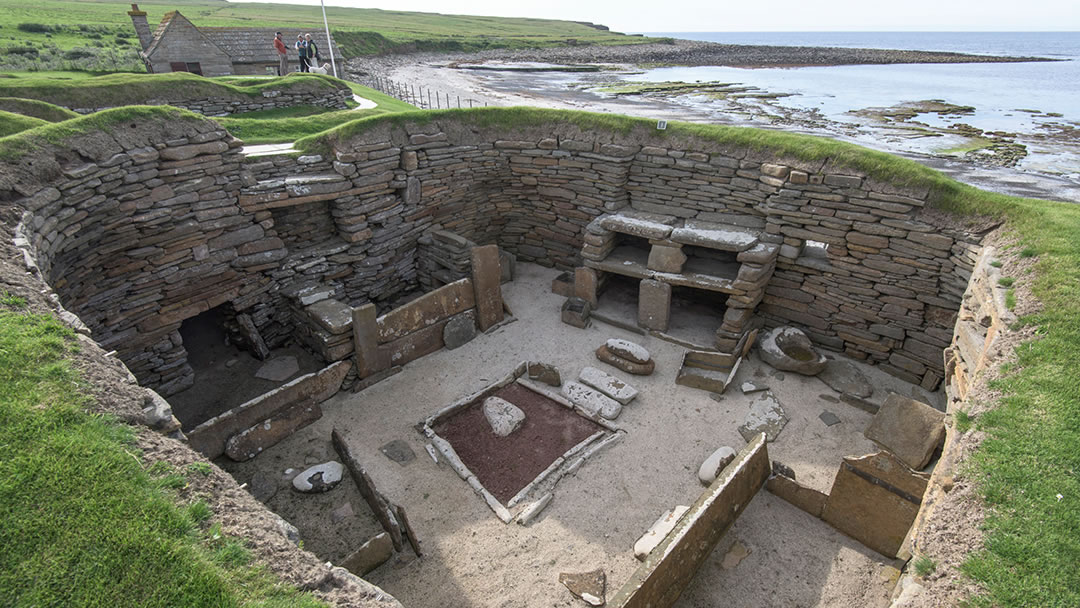 Inside a Skara Brae Neolithic house, Orkney