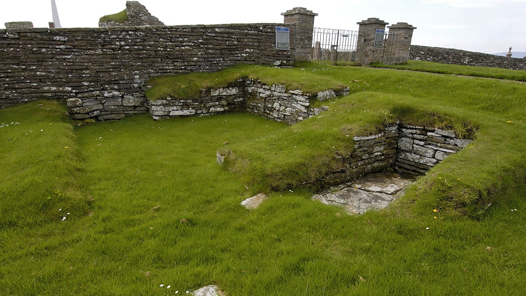 The remains of the Earl's Bu in Orphir, Orkney