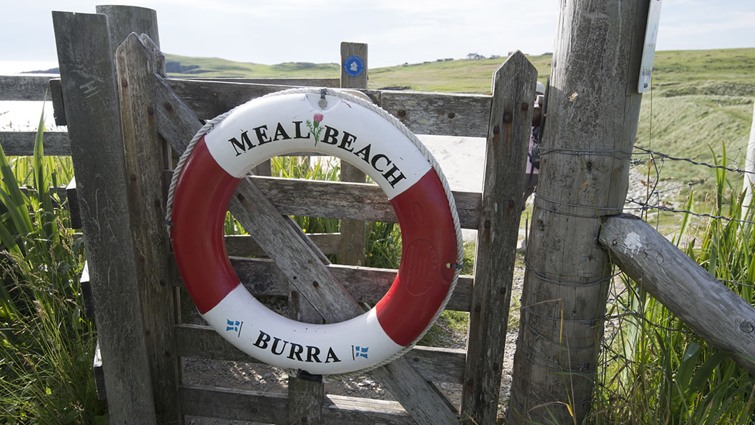 Meal beach life ring, West Burra, Shetland